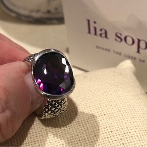 Lia Sophia Silver Ring with Purple Stone